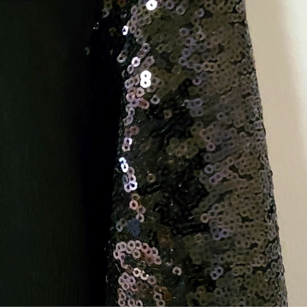 NWT Willow Glenn Black Balloon Sequin Sleeve Medium Sweater Dress - Picture 7 of 9